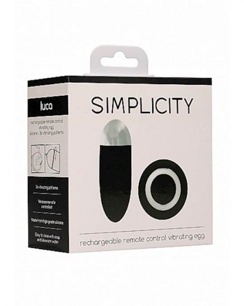 Luca - Rechargeable Remote Control Love Egg - Black - 4.7 Inch