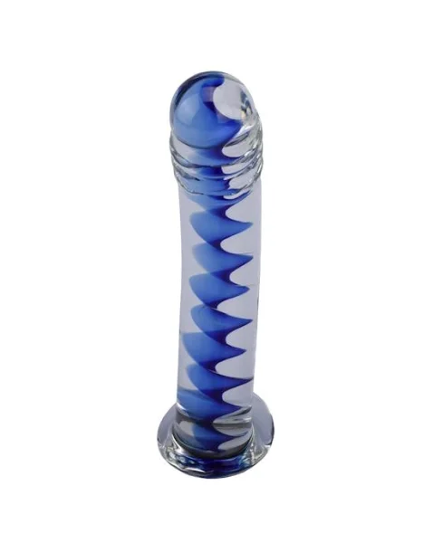 Lucent Blue Lines Glass Massager - 6.2 Inch