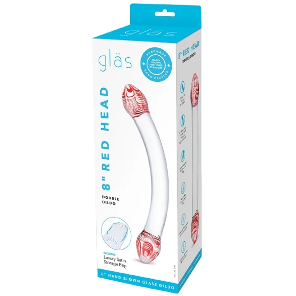 Gläs Red Head Glass Double Dildo