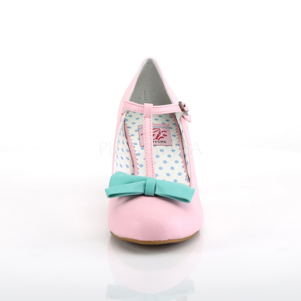 2 1/2 inches Cuben Heel T-Strap Pump W/ Bow — image 6 of 12