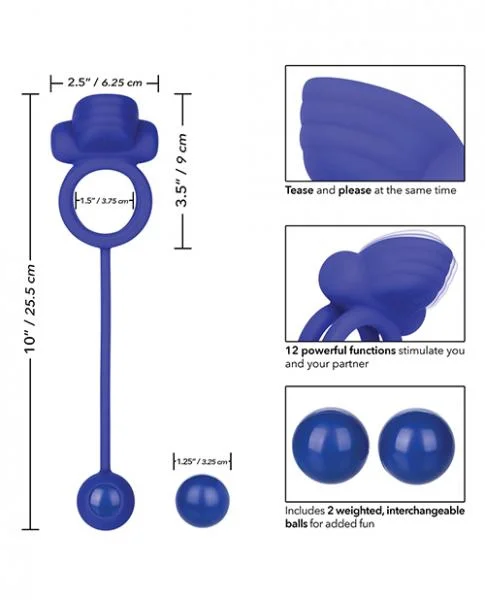 Dual Rockin Rim Enhancer Purple Vibrating Cock Ring — image 4 of 5
