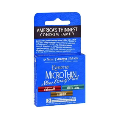 Kimono Sheer Variety Condom Pack 3 Pack 3