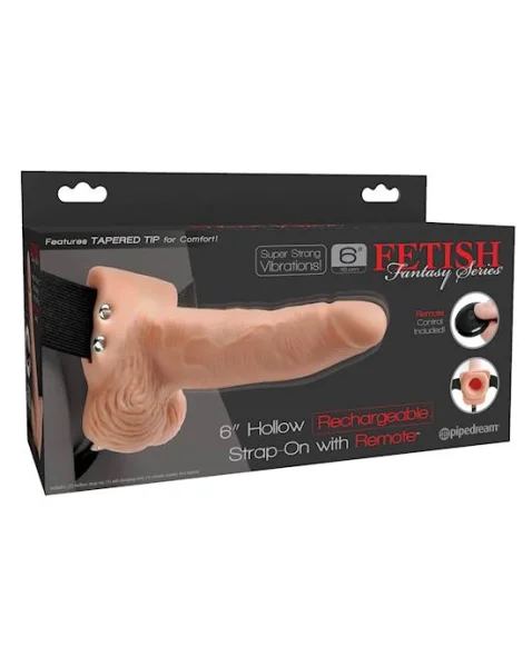 Fetish Fantasy 6 Inch Hollow Rechargeable Strap-on Remote - 24