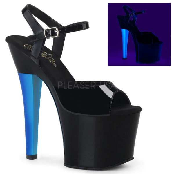 7 inches Heel, 3 1/4 inches PF Ankle Strap Sandal w/ UV Heel — image 9 of 12