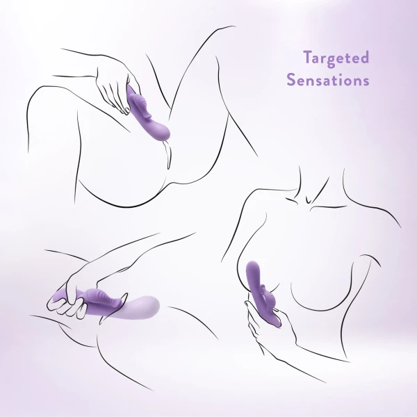 Evelyn Rechargeable Waterproof Silicone Dual Stimulation Vibrator By Blush - Purple