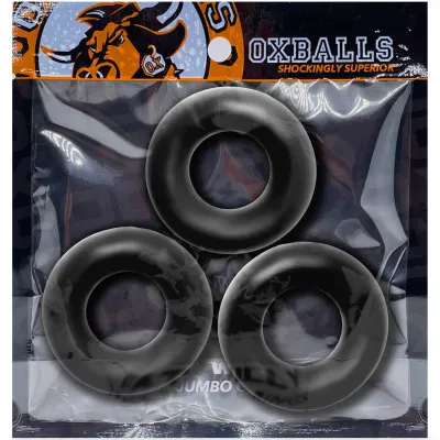 Fat Willy 3 Pc Jumbo Cockrings Black