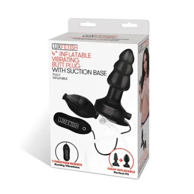 4 Inflatable Vibrating Butt Plug With Suction Base