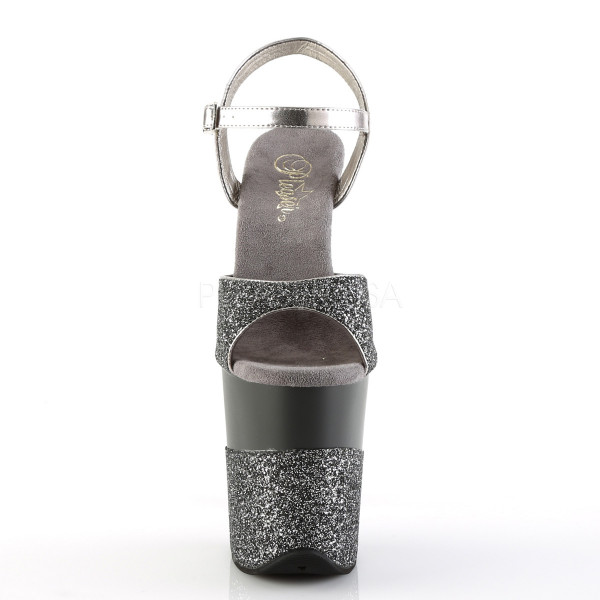 8 inches Heel, 4 inches PF Ankle Strap Sandal w/ Glitter Wrapped PF — image 6 of 16