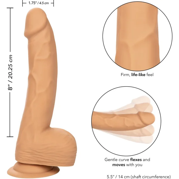 Silicone Studs Realistic 8" Suction Cup Dildo - Vanilla