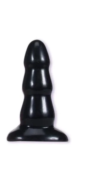 Triple Ripple Medium Black Butt Plug