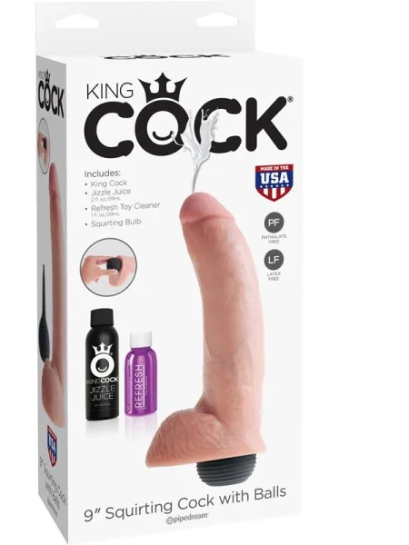 King Cock 9 in. Squirting Cock w/ Balls