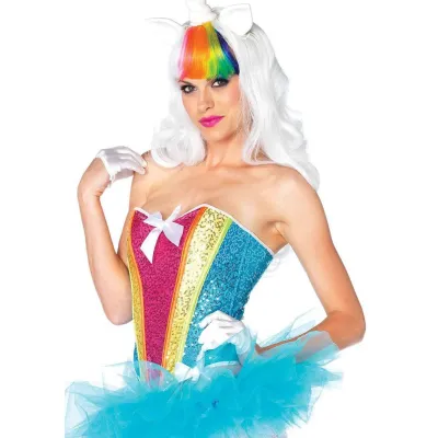 Rainbow Sequin Corset Small