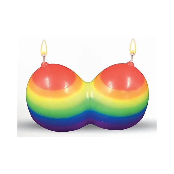 Jumbo Boobie Rainbow Candle