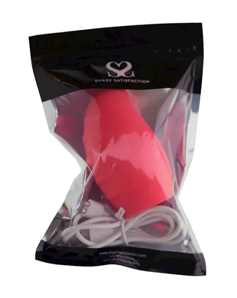 Share Satisfaction Suction Vibrator - Red - 3.2 Inch