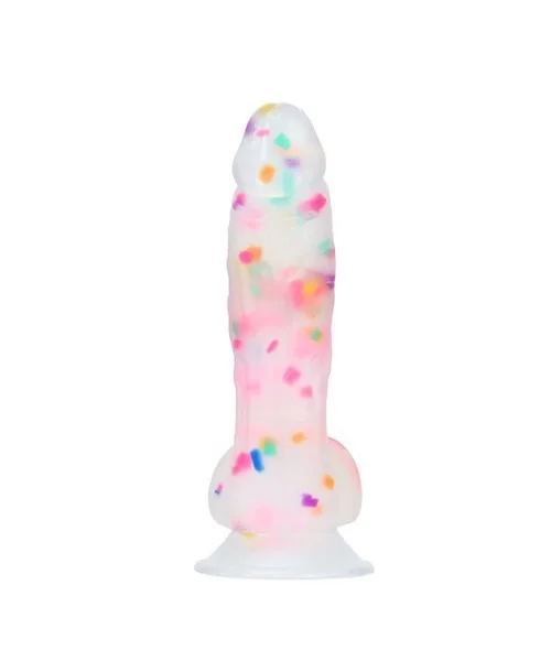 Addiction Party Marty Confetti Vibrating Silicone Dildo 7.5in