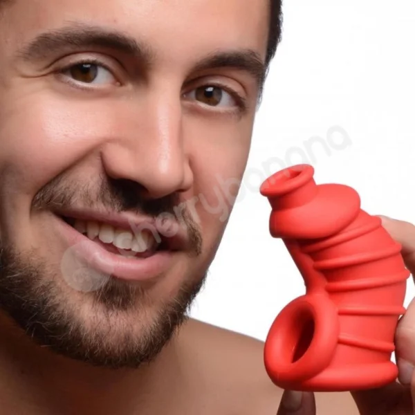 Master Series Red Chamber Silicone Penis Chastity Cage