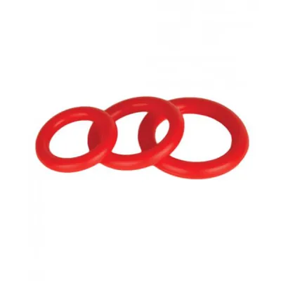 Power Stretch Silicone Stretchy Rings Red 3 Pack