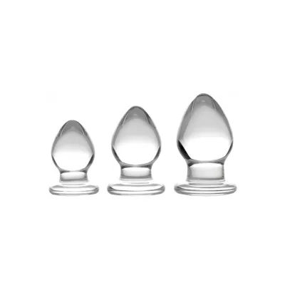 Prisms Triplets 3 Piece Glass Anal Plug Kit