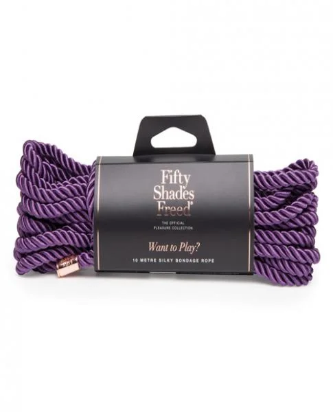 Fifty Shades Freed Want To Play? 32.8 feet Silk Rope Purple