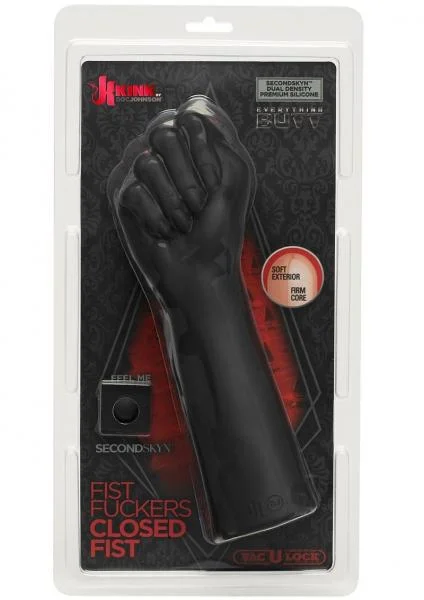 Fist F*cker Closed Fist Dual Density Silicone Black