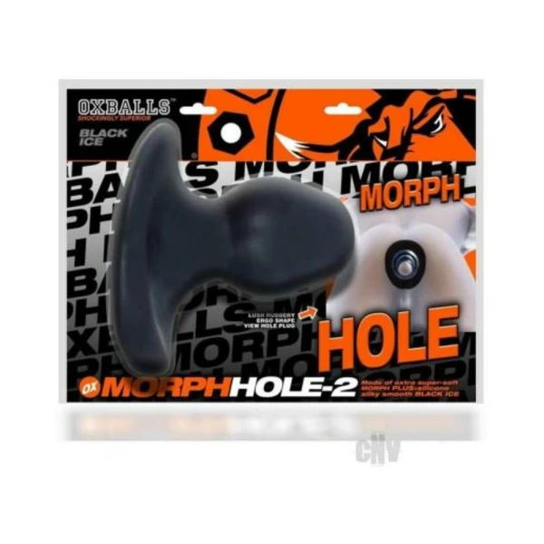 Butt Plugs:  Oxballs Morphhole-2 Gaper Plug Large Black Ice