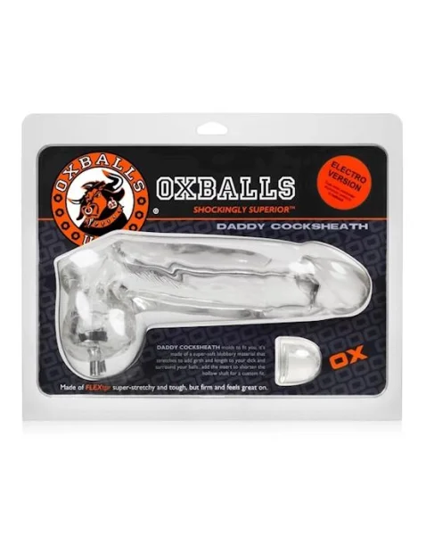 Daddy Electro Cocksheath With Balls - Clear