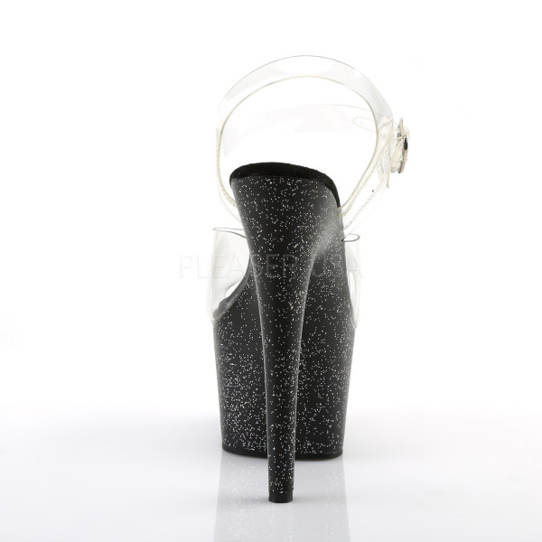 7 inches Heel, 2 3/4 inches PF Ankle Strap Sandal W/Mini Glitters — image 12 of 25
