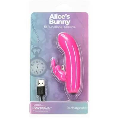 Alices Bunny Rechargeable Bullet w Rabbit Sleeve Pink