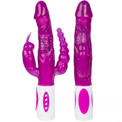 The Triple Treat Purple 3 Way Rabbit Vibrator