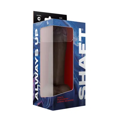 Shaft Model C 9 5 Inch Liquid Silicone Dong With Balls Mahogany
