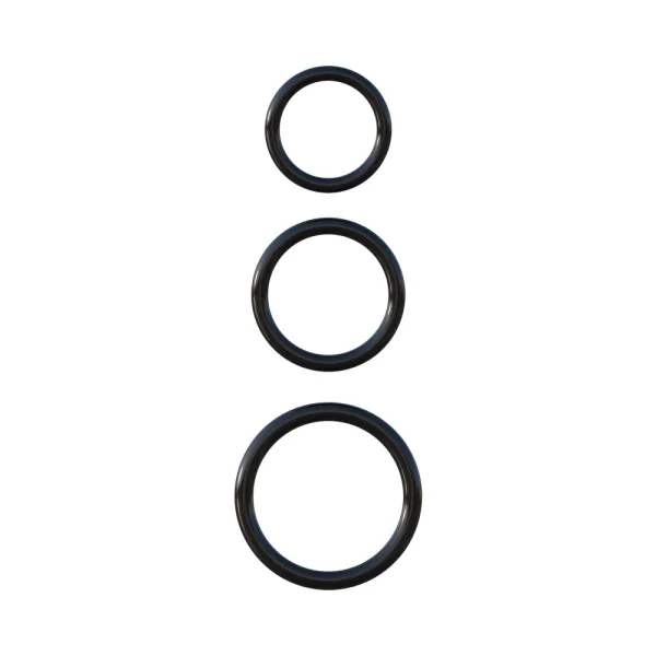 Fantasy C-Ringz Silicone 3 Ring Stamina Set Black