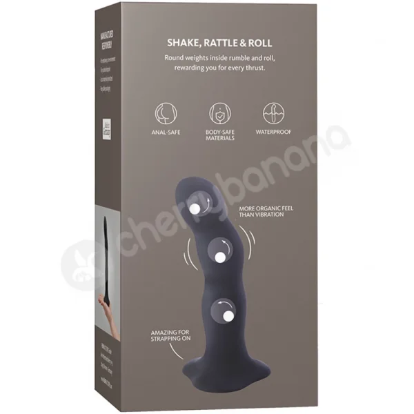 Fun Factory Bouncer Black Dildo With 3 Weighted Balls