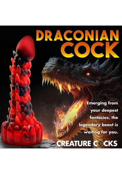 Demon Rising Scaly Dragon 8" Silicone Suction Cup Dildo By Creature Cocks