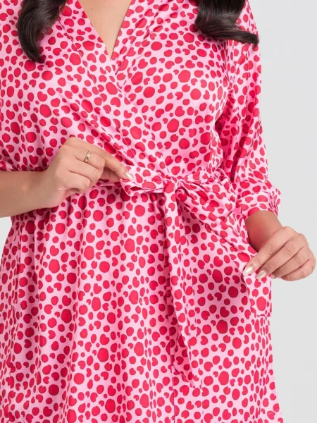 Lovehoney Pink Heart and Leopard Print Satin Robe