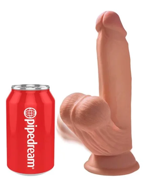 King Cock Plus Triple Density Cock With Swinging Balls - 7 Inch - Tan - 7 Inch