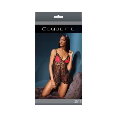 Baby Doll G string G string Blk red fucia Os