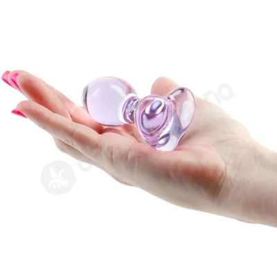 Crystal Heart Purple Glass 2 7 Butt Plug