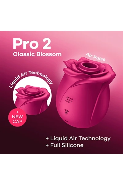 Satisfyer Pro 2 Classic Blossom 3" Rose Clitoral Stimulator with Air Pulse Technology
