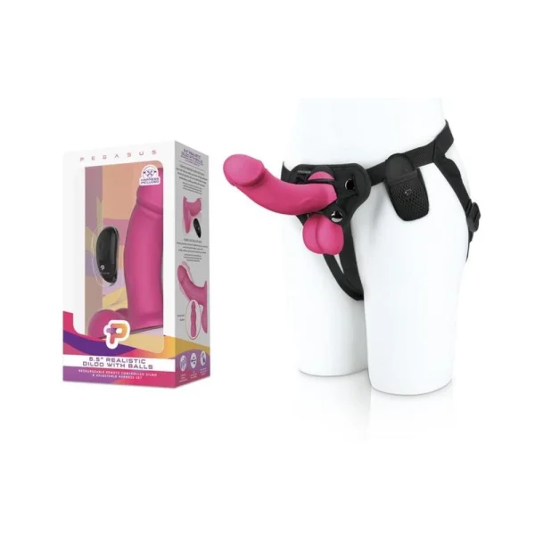 Pegasus Realistic Dildo With Balls - Pink — image 14 of 17