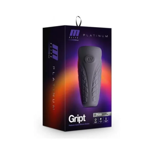 M Elite Platinum Gript Silicone Stroker Black