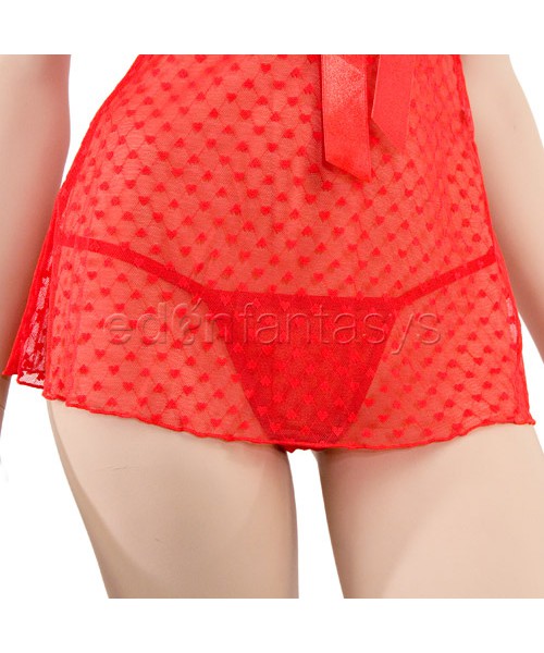 Mesh mini dress with g-string