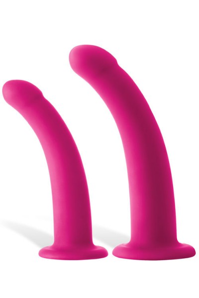 nsnovelties Harness-Compatible 5" & 6" Curved Silicone Dildo Set