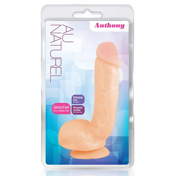 Au Naturel Anthony 8.5 Inch Sensa Feel Dual Density Dildo By Blush - Vanilla