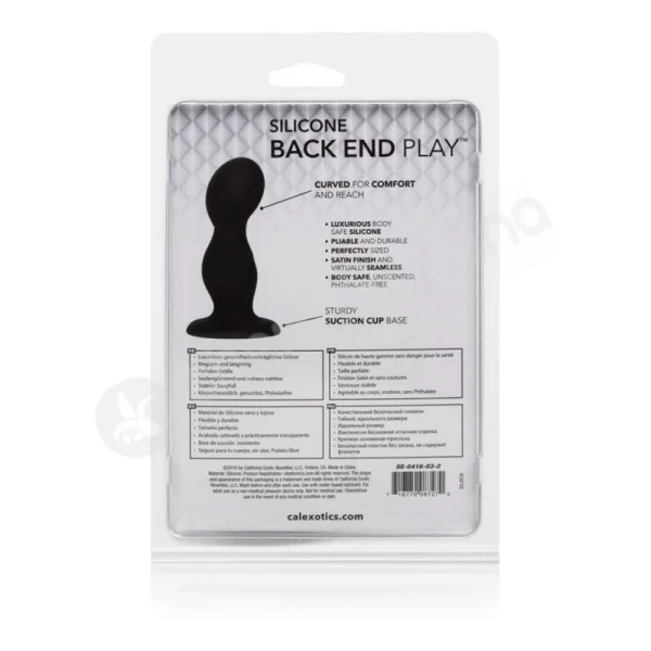 Black Silicone Back End Play Butt Plug