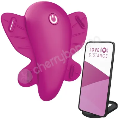 Love Distance Reach Pink App Controlled Wearable Vibe With Harness