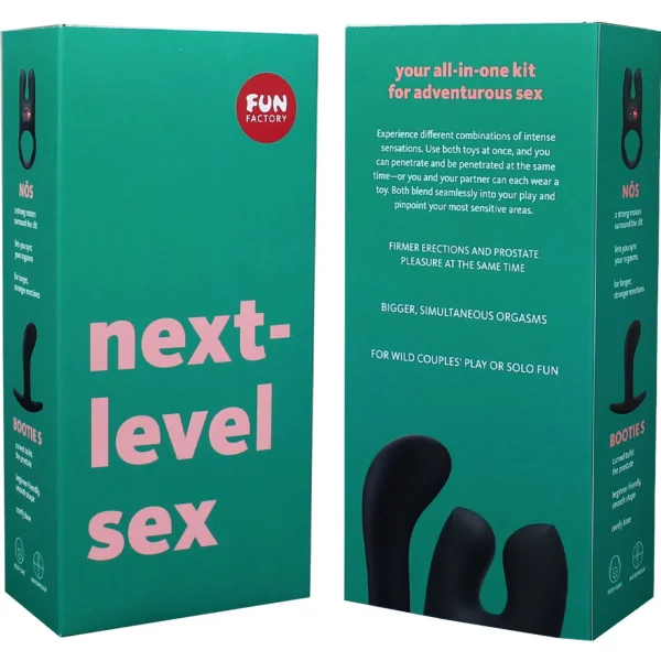 Fun Factory Paired For Pleasure Next Level Sex Kit With Bootie Butt Plug & NOS Vibrating Cock Ring