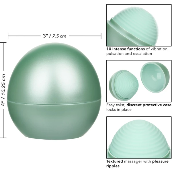 Opal Ripple Massager Rechargeable Waterproof Silicone Vibrator By CalExotics - Green