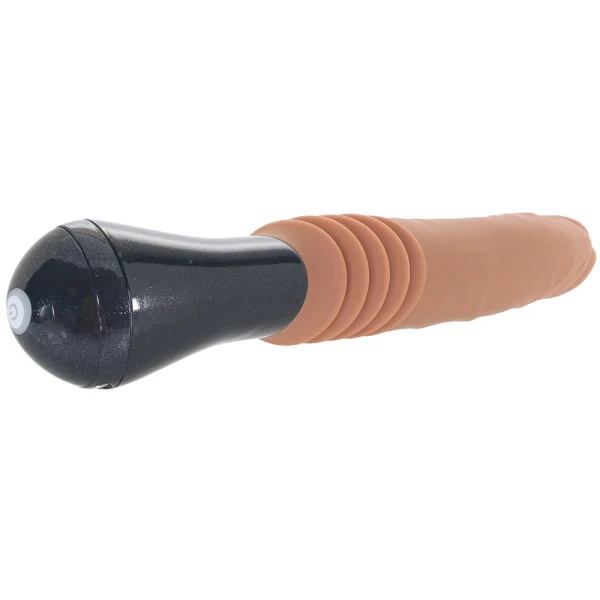 Dr. Skin Dr. Arthur 5" Thrusting, Gyrating & Vibrating Silicone Dildo With Handle By Blush - Caramel
