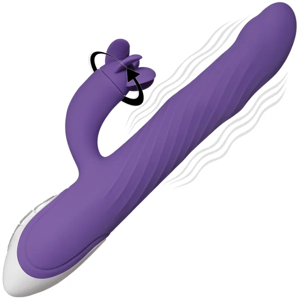 Tilt-O-Whirl 18-function Rechargeable Silicone Dual Stimulation Vibrator By Evolved Novelties