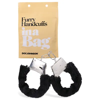 Doc Johnson Furry Handcuffs In A Bag